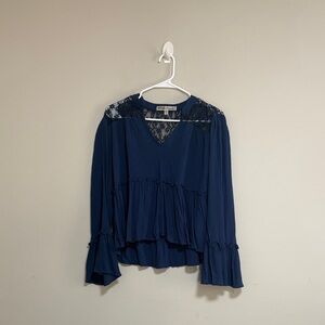 Gypsies & Moondust Navy Lace Blouse